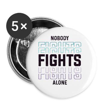 Santé mentale : Personne ne se bat seul - Lot de 5 petits badges (25 mm) - blanc - Devant