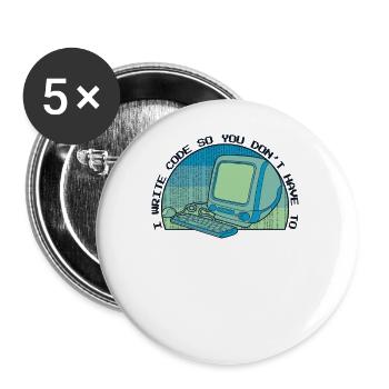 I Write Code So You Don't Have To Developer - Buttons small 1''/25 mm (5-pack) - white - Front