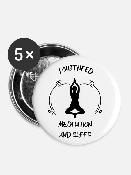 Meditaion - Buttons klein 25 mm (5er Pack) - Weiß