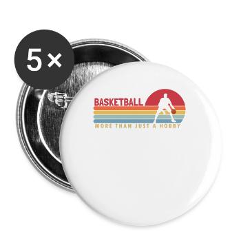 Basketball more than a Hobby Basketballer - Buttons klein 25 mm (5er Pack) - Weiß - Vorne