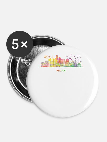 Mailänder Skyline Stadtbild Mailand - Buttons klein 25 mm (5er Pack) - Weiß