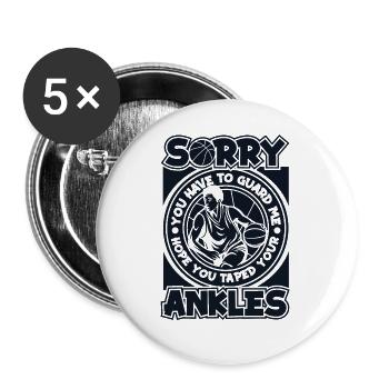 Sorry You Have To Guard Me Basketballer Basketball - Buttons klein 25 mm (5er Pack) - Weiß - Vorne