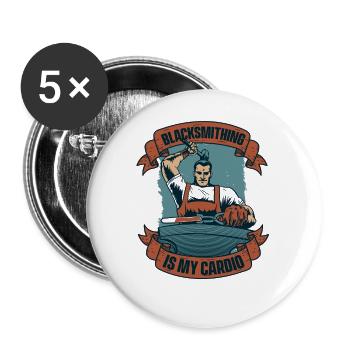 Blacksmithing Is My Cardio Smith - Buttons small 1''/25 mm (5-pack) - white - Front