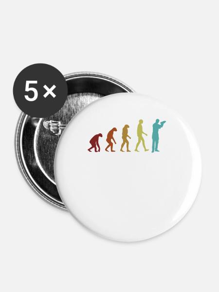 Bartender Evolution Barmann Bartender Mixologist - Buttons klein 25 mm (5er Pack) - Weiß