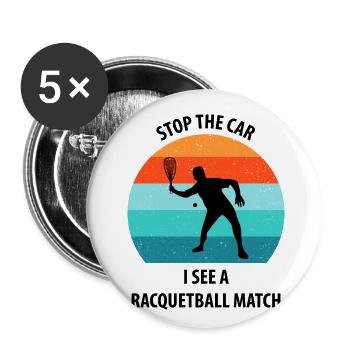 Racqueetball - Buttons small 1''/25 mm (5-pack) - white - Front