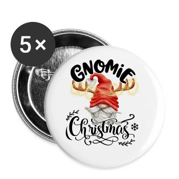Xmas Gnomies Gnomie Christmas Weihnachtsgnom - Buttons klein 25 mm (5er Pack) - Weiß - Vorne