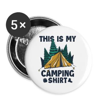 This is my Camping Clothes Glamping Campingplatz - Buttons klein 25 mm (5er Pack) - Weiß - Vorne