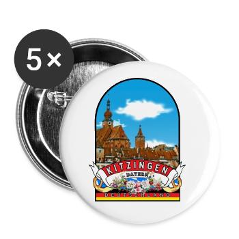 Kitzingen Bayern Vintage Deutschland - Buttons klein 25 mm (5er Pack) - Weiß - Vorne