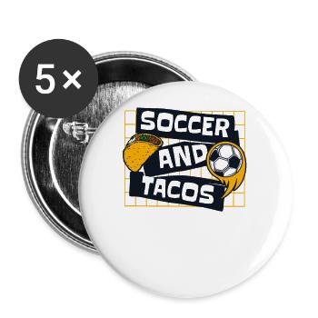 Soccer And Tacos Futbol Fußball Goal Keeper - Buttons small 1''/25 mm (5-pack) - white - Front