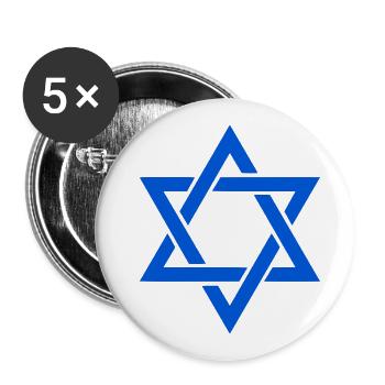 Star of David - Buttons small 1''/25 mm (5-pack) - white - Front
