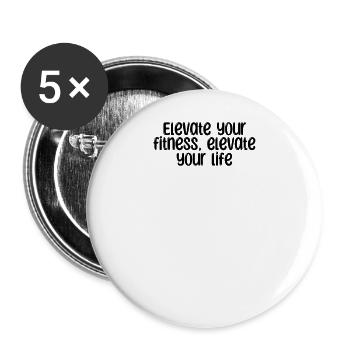 Fitness - Améliorez votre forme physique, améliorez votre vie - Lot de 5 petits badges (25 mm) - blanc - Devant