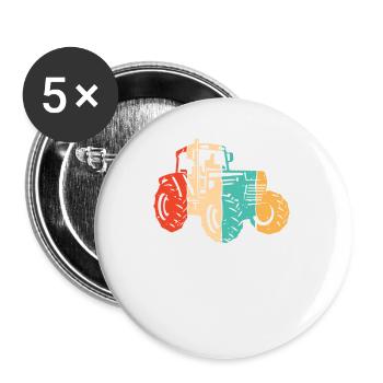 Retro Farmer Agriculture Agriculteur biologique Économiste agricole - Lot de 5 petits badges (25 mm) - blanc - Devant