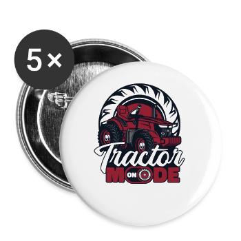 Mode Tracteur sur l'agriculture Agriculteur biologique - Lot de 5 petits badges (25 mm) - blanc - Devant