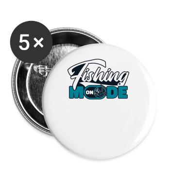 Mode de pêche sur les pêcheurs en haute mer Pêcheurs à la mouche - Lot de 5 petits badges (25 mm) - blanc - Devant