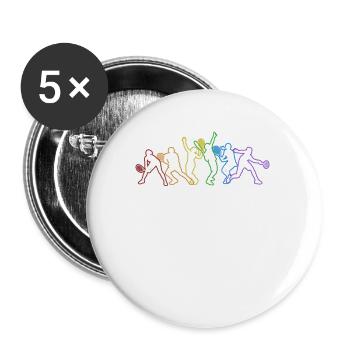 Tennis LGBT Rainbow Tennis Coach Tennis Player - Buttons small 1''/25 mm (5-pack) - white - Front