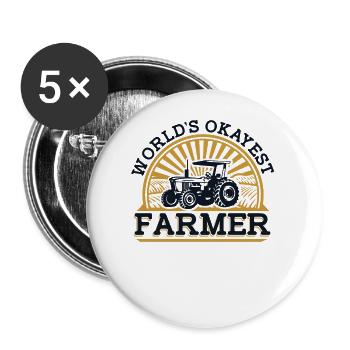 L’agriculture agricole la plus acceptable au monde Agriculteur biologique - Lot de 5 petits badges (25 mm) - blanc - Devant