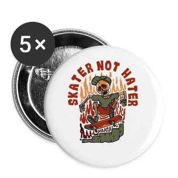 Skater Not Hater Skatergirl Skaterboy Skatepark - Buttons small 1''/25 mm (5-pack) - white - Front