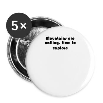 Hiking - Mountains are calling, time to explore - Buttons small 1''/25 mm (5-pack) - white - Front
