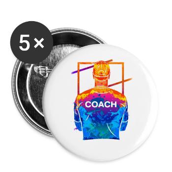 Trainer Coach Trainieren Training Sport Team - Buttons small 1''/25 mm (5-pack) - white - Front