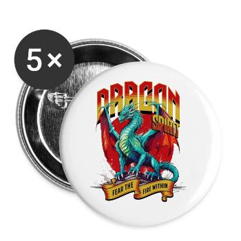 Dragon, Fantasy, Magic, Mysticism, Creature, Fable, Animal - Buttons small 1''/25 mm (5-pack) - white - Front