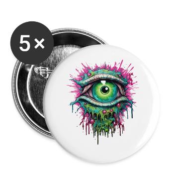 Psychedelic Eye Colorful LSD Drug Trip - Buttons small 1''/25 mm (5-pack) - white - Front