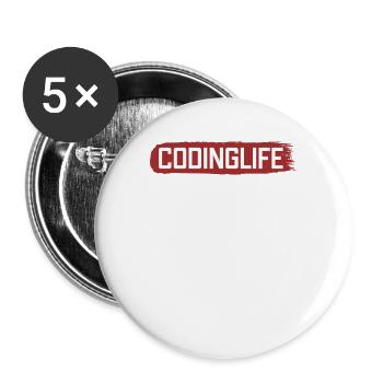 Codinglife Software Developer Developer - Buttons small 1''/25 mm (5-pack) - white - Front