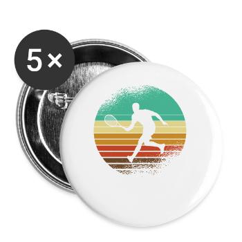 Retro Paddleball Paddle Tennis Padel Tennis Padel - Buttons small 1''/25 mm (5-pack) - white - Front