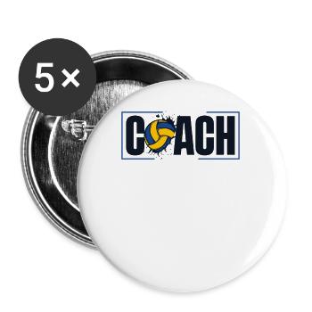Coach Volleyball Freak Volleyball Player Volleyball - Buttons small 1''/25 mm (5-pack) - white - Front
