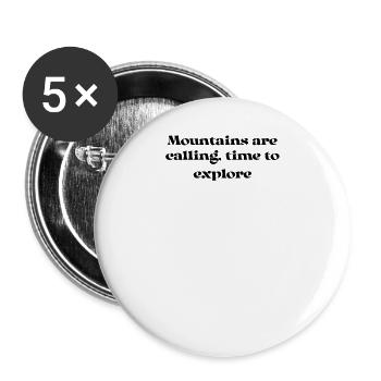 Hiking - Mountains are calling, time to explore - Buttons small 1''/25 mm (5-pack) - white - Front