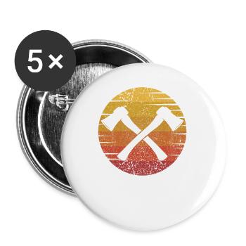 Retro Axe Throwing Game Competition Professional - Buttons small 1''/25 mm (5-pack) - white - Front
