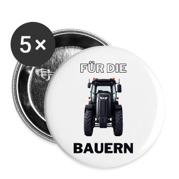 Für die Bauern - Bauer Farmer Landwirt Helden - Buttons klein 25 mm (5er Pack) - Weiß - Vorne