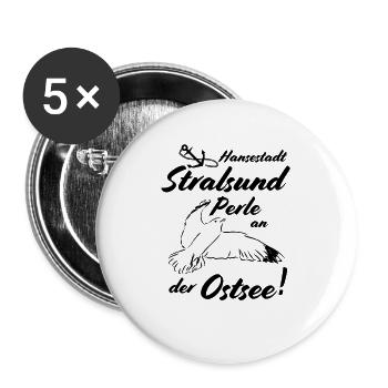 Stralsund, ville hanséatique perle de la mer Baltique - Lot de 5 petits badges (25 mm) - blanc - Devant