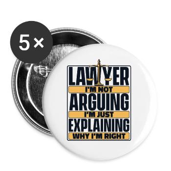 I'm Not Arguing I'm Just Explaining Legal Counsel - Buttons small 1''/25 mm (5-pack) - white - Front