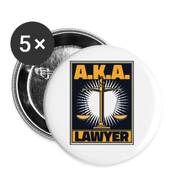 A.K.A. Lawyer Legal Counsel Attorney General - Buttons small 1''/25 mm (5-pack) - white - Front