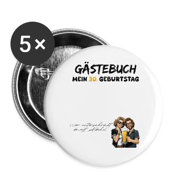 Gästebuch 30 Geburtstag 30 Jahre 1994 - Buttons klein 25 mm (5er Pack) - Weiß - Vorne