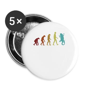 Dragon barbu Evolution Pogona Lézard de compagnie - Lot de 5 petits badges (25 mm) - blanc - Devant