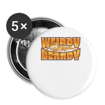 Bizarre Barbe Pogona Propriétaire De Lézard De Compagnie Barbu - Lot de 5 petits badges (25 mm) - blanc - Devant