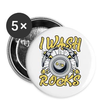 Ich wasche Steine, Schürfen, Seifenabbau, Minen, Gold - Buttons klein 25 mm (5er Pack) - Weiß - Vorne