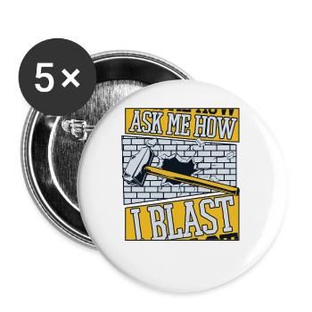 Frag mich, wie ich das Haus der Heimwerker sprenge - Buttons klein 25 mm (5er Pack) - Weiß - Vorne