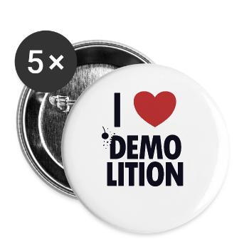 Ich liebe Demolition Home Improvement Experts House - Buttons klein 25 mm (5er Pack) - Weiß - Vorne
