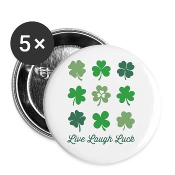 Live-Lachglück - Buttons klein 25 mm (5er Pack) - Weiß - Vorne