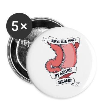 Je veux parler de ma chirurgie gastrique Gastrique - Lot de 5 petits badges (25 mm) - blanc - Devant
