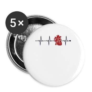 Herzchirurgie Herzschlagkatheter Survivor Open - Buttons klein 25 mm (5er Pack) - Weiß - Vorne