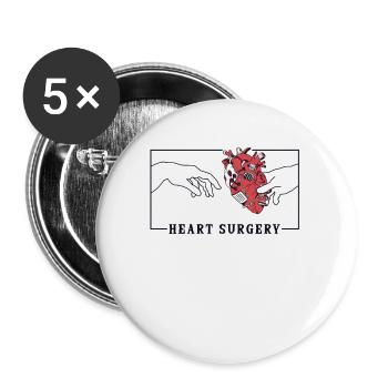 Michelangelo Schöpfung der Adam-Herzchirurgie - Buttons klein 25 mm (5er Pack) - Weiß - Vorne