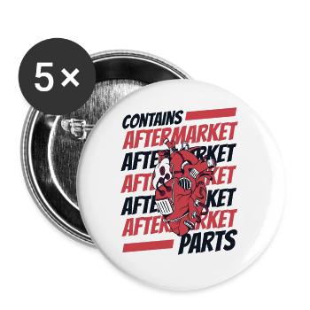 Enthält Aftermarket-Teile Katheter Open Heart - Buttons klein 25 mm (5er Pack) - Weiß - Vorne