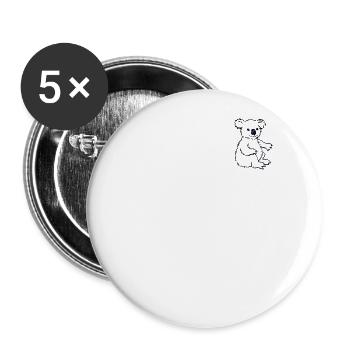 Koala Logo emblème Koalabear Eucalyptus amant Koala - Lot de 5 petits badges (25 mm) - blanc - Devant