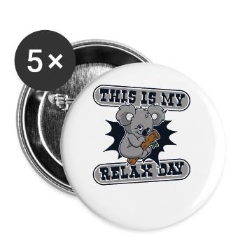 This Is My Relax Day Koalabear Eucalyptus Lover - Buttons small 1''/25 mm (5-pack) - white - Front