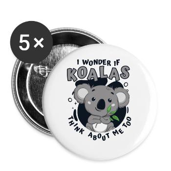 Pense à moi aussi Koalabear Amoureux de l’eucalyptus - Lot de 5 petits badges (25 mm) - blanc - Devant