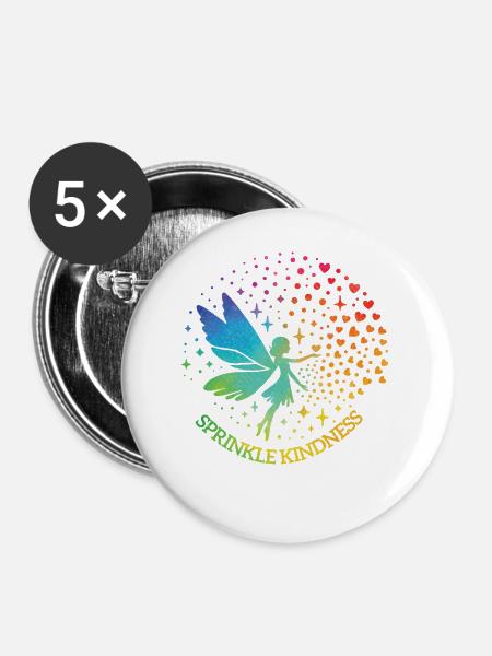 Sprinkle Kindness like Confetti Fee - Buttons klein 25 mm (5er Pack) - Weiß