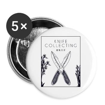 Messer sammeln Chinesisches Hanzi Restaurierungsmesser - Buttons klein 25 mm (5er Pack) - Weiß - Vorne